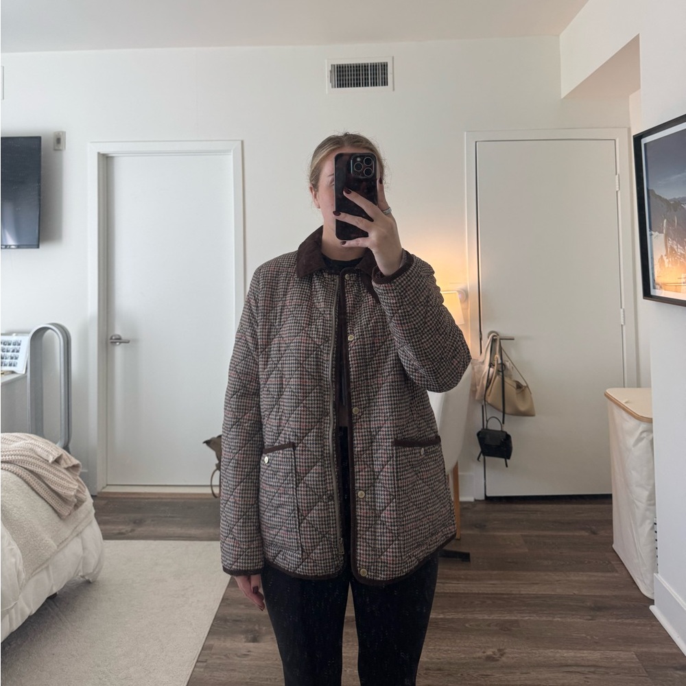 Ralph Lauren Double RL Brown Plaid Quilted Jacket